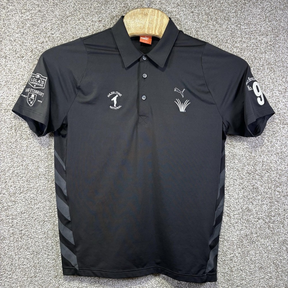 Puma Polo Shirt Mens Medium Black Hazeltine National Golf MacKenzie Cup 9 USPDRY - Picture 2 of 12